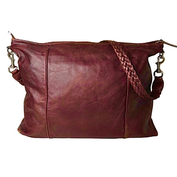 M GUCCI Supreme Wine Leather Oversized Messenger Top Zip Bag With: DUST BAG - Picture 2 of 16